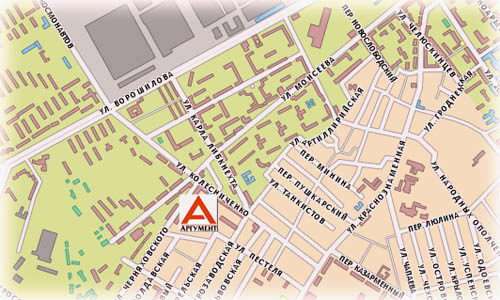 Схема проезда к чопу Аргумент в Воронеже